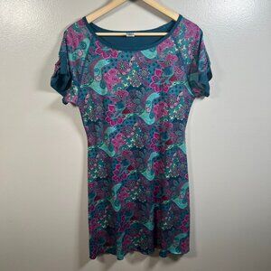 Title Nine Athena Dress Size Medium Green Paisley Floral Outdoor Athletic Travel